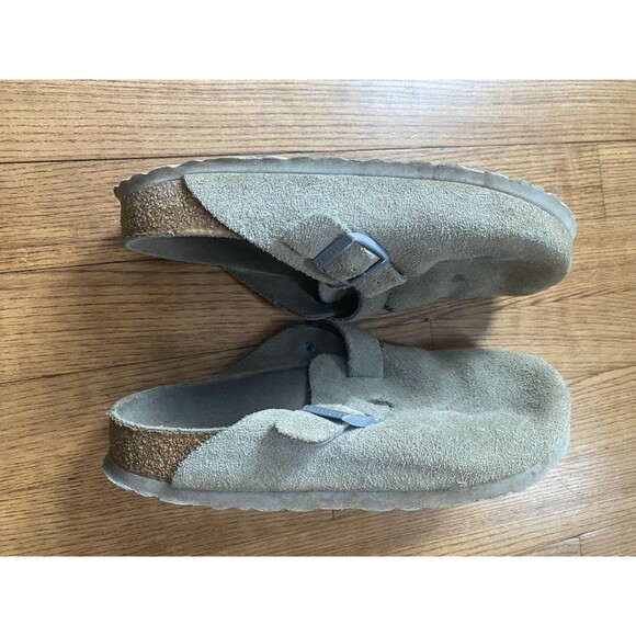 BIRKENSTOCK Boston Soft Footbed Clog Unisex Slip On Size M5 W7 Taupe Boho Indie - Picture 3 of 10